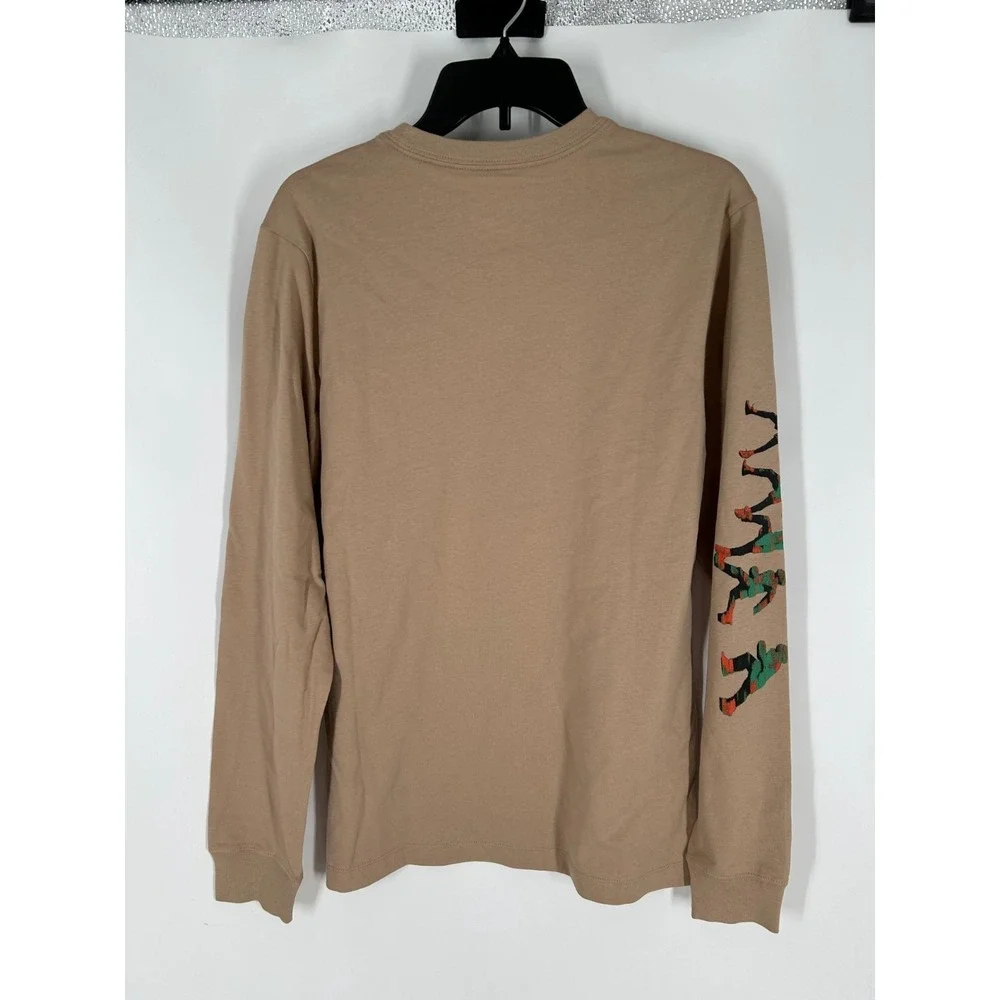 Air Jordan T Shirt Mens Small Khaki Long Sleeve Jumpman Graphic Cotton Crew Neck